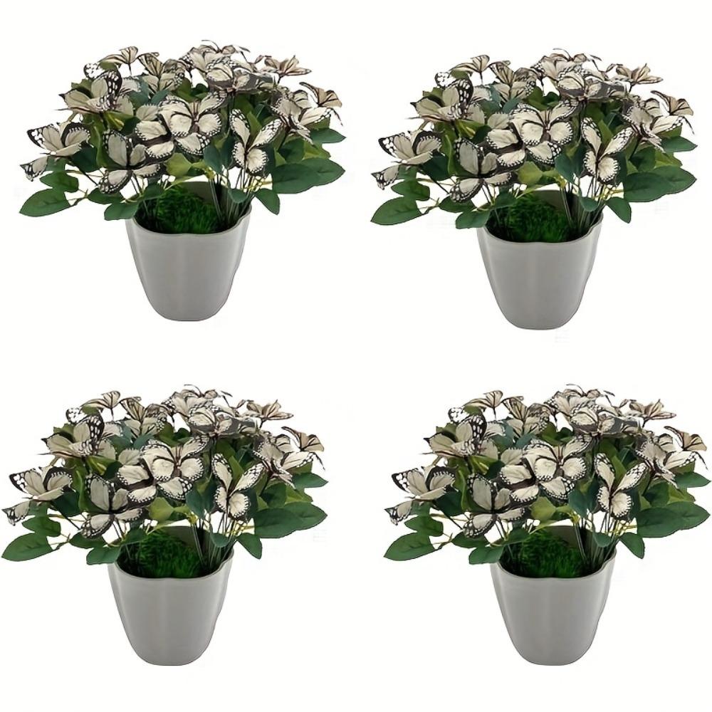 Vibrant Artificial Butterfly Flower Arrangements - Multi-Color Plastic Blooms for Indoor/Outdoor, Window Box, Pot & Party Decor