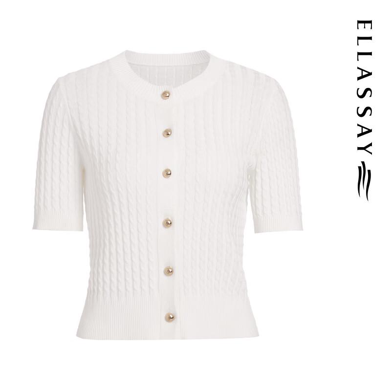ELLASSAY Women's Soft Modal Jacquard Knit Sweater