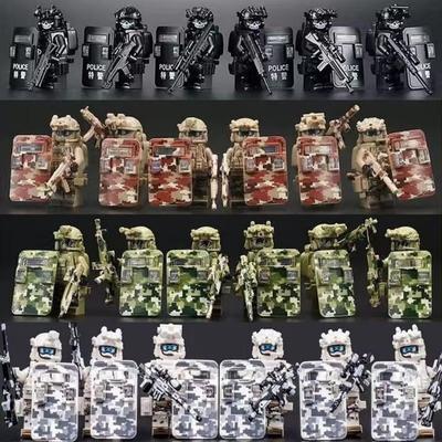 Minifigure delle forze speciali militari, blocchi da costruzione, SWAT, Ghost Commando, polizia, soldati, esercito, action figure, armi, mattoncini, giocattoli per bambini, regali di compleanno