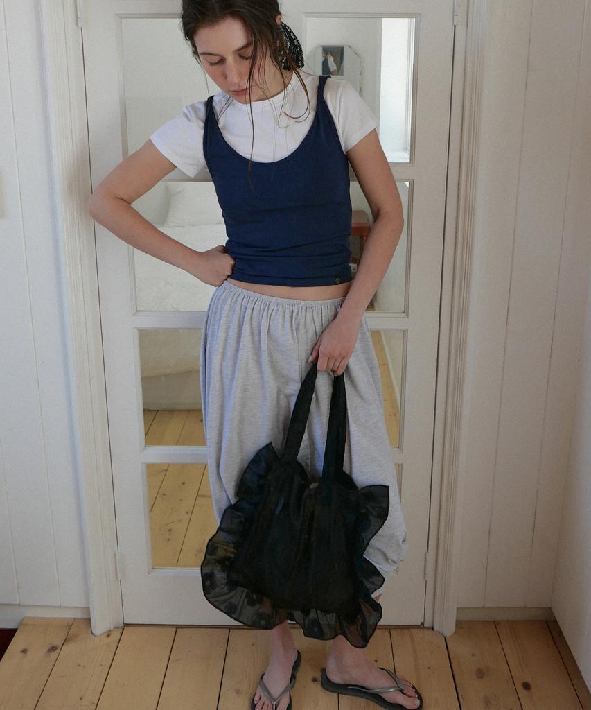 Voor Frill Blossom Shoulder Bag_Black