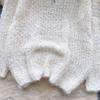 Autumn Winter Women Sweet V-neck Soft Furry Mohair Rhinestone Knitted Sweater Christmas Pullover Tops
