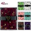 42pcs Mini Size Flocking Velvet Ball Flocking Material Mini Tree Pendants  Home Decoration
