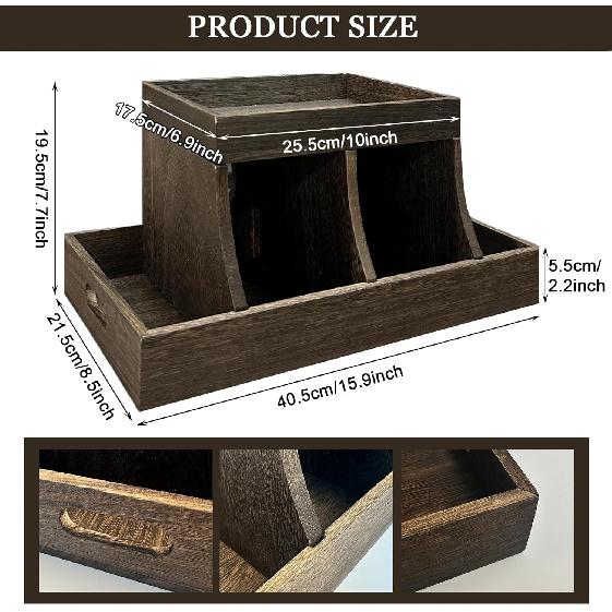 Diaper Caddy Organizer, Durable Wooden Changing Station Table Diaper Organizer, Baby Nursery Organization Diaper Storage for Wipe Dispenser, Wipe