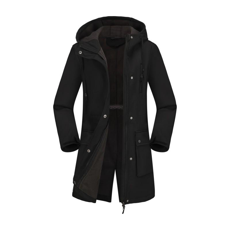 Womens Waterproof Hooded Jacket Winter Long Coat Casual Loose Fit Raincoat Commute
