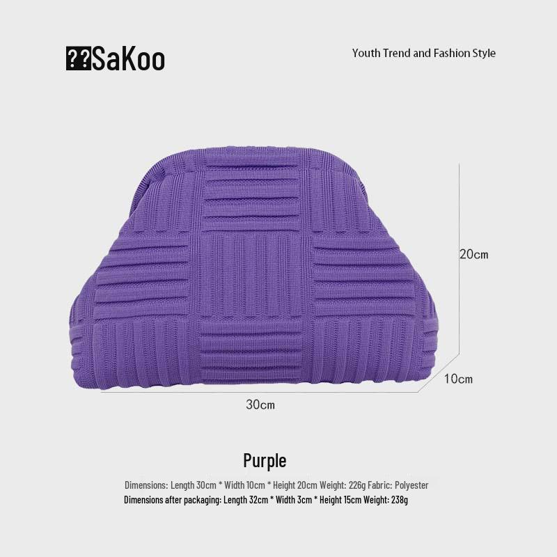 Knitted Cloud Clutch: Popular Woven Textured Makeup Bag