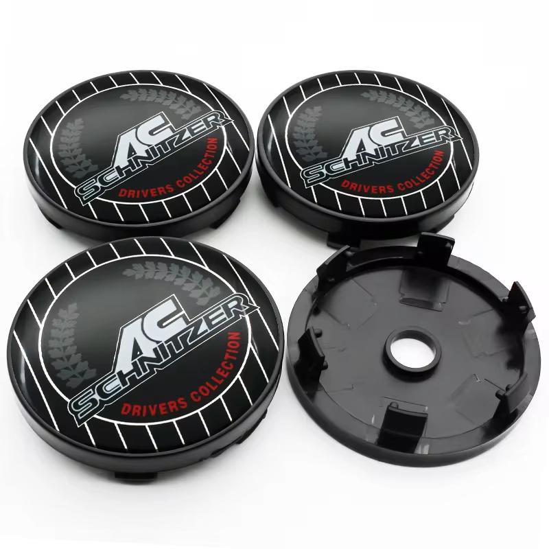 4ks/sada Univerzální 60mm AC SCHNITZER Znak Středová krytka kola auta Krytky náboje Odznak Pro HONDA TOYOTA BMW KIA Chevrolet FORD LEXUS