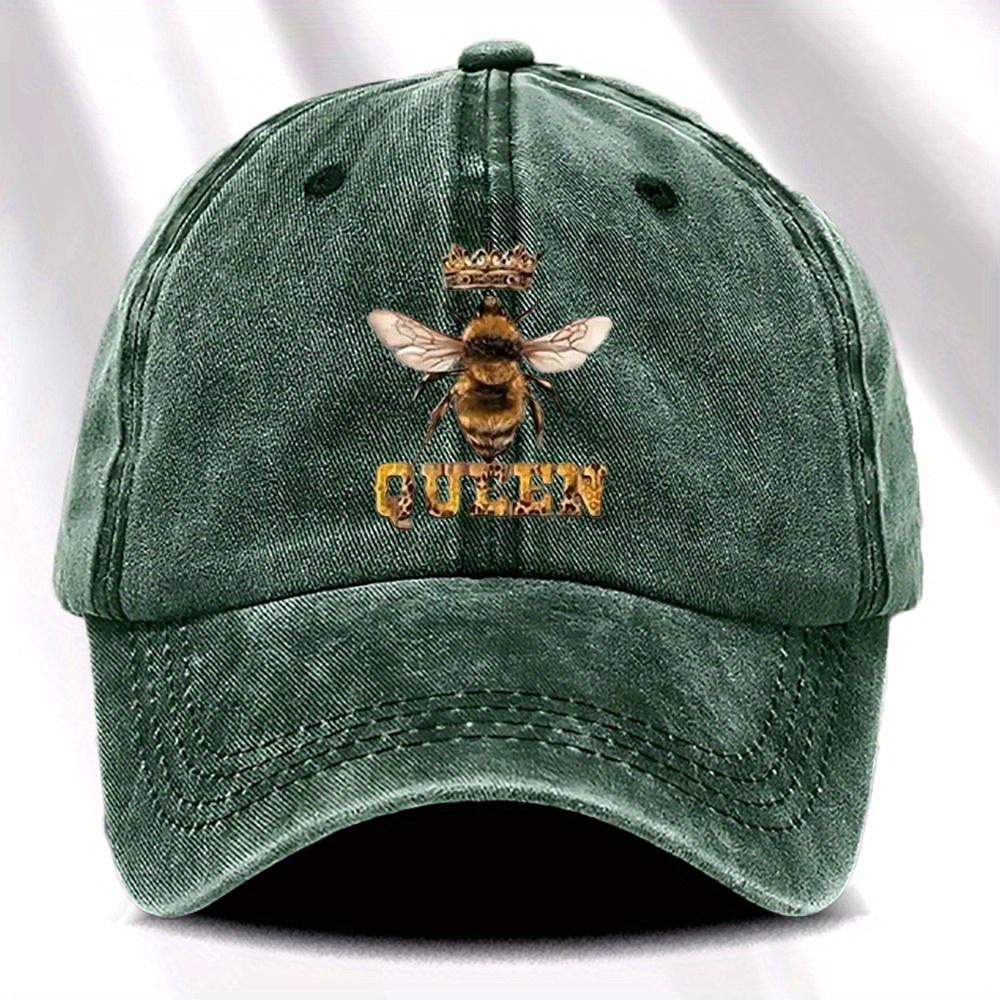 Ladies' printed baseball cap with queen bee pattern for daily casual fashion and versatile duckbill cap