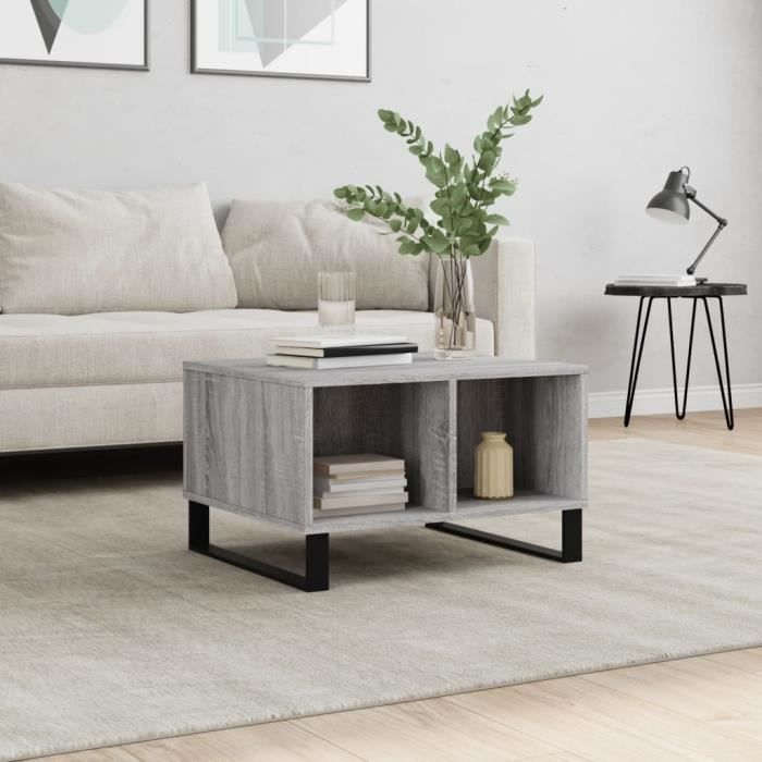 VidaXL Coffee Table Sonoma Grey 60x50x36.5 Cm Engineered Wood 830554