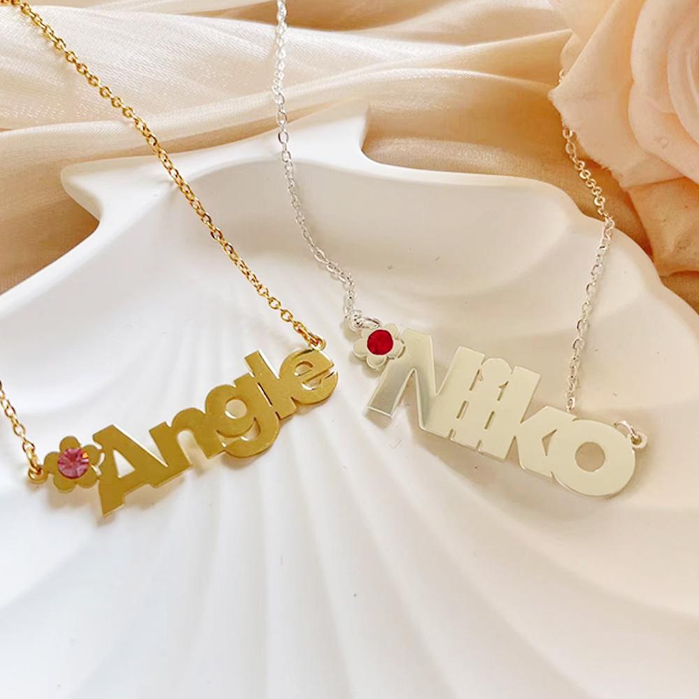 Qiuhan OEM Birthday Jewelry Necklace Summer Flower Custom Name Jewelry Set necklace серебряный