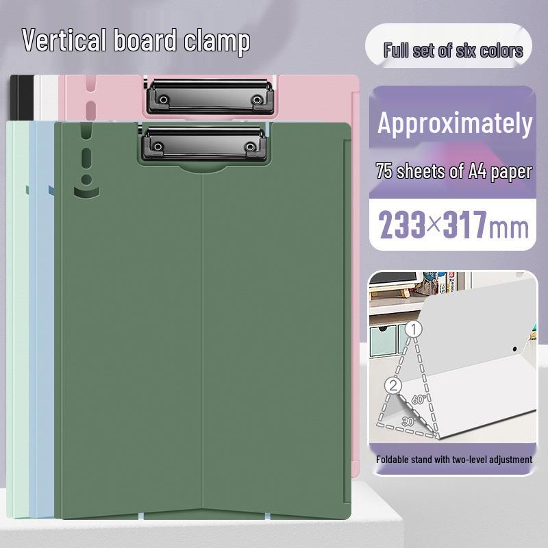 Durable A4 Vertical Clipboard with Writing Pad and Thickened Clips