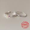 BF CLUB Silberfarbene Ringe für Damen Mode Geometrisch Handgefertigt Unregelmäßig Vintage Einfach Bunt Offener Ring Party Weihnachtsgeschenk