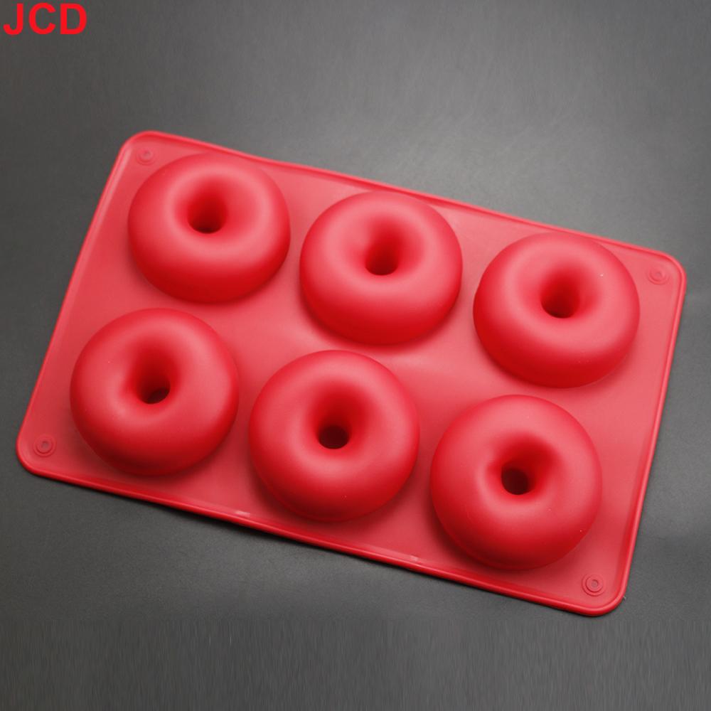 JCD 6 Holes Silicone Donut Mold Bagel Pan Non Stick Baking Heat Resistance Mini Cupcake Mould Doughnut Maker Pan Baking Tool