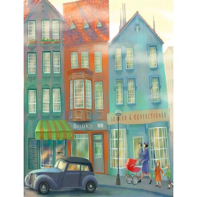 

5D алмазний живопис Міський пейзаж Набір для вишивання хрестиком Ремесла Повний квадратний круглий алмаз Вишивка Стразами Мозаїка Домашній декор Full Round 30X40CM