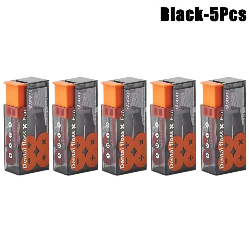 Portable Floss Dispenser Includes 10Pcs Floss Automatic Ejectable Floss Organiser Oral Care Press-on Disposable Flossing Sticks