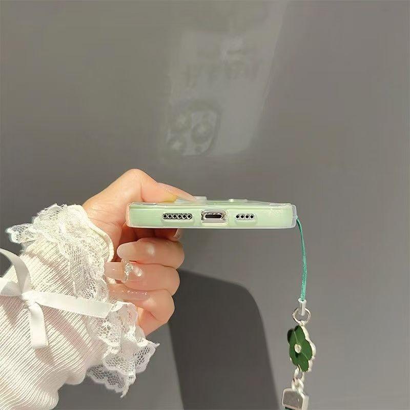Green Four-leaf Clover for Apple 17PRO Huawei MATE80 Honor 500vivo Xiaomi 17OPPO Mobile Phone Case