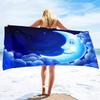 Moon Print Sand Free Beach Towel Absorbent Bath Towel Large Hand Towels Pool Multipurpose Lightweight Thin Quick Dry Pool Towel