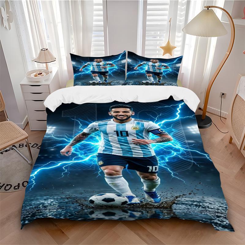 Argentina Football Legend Print 3Pcs Bedding Setduvet Cover With 2 Bedropillowcase Home Birthday Gift