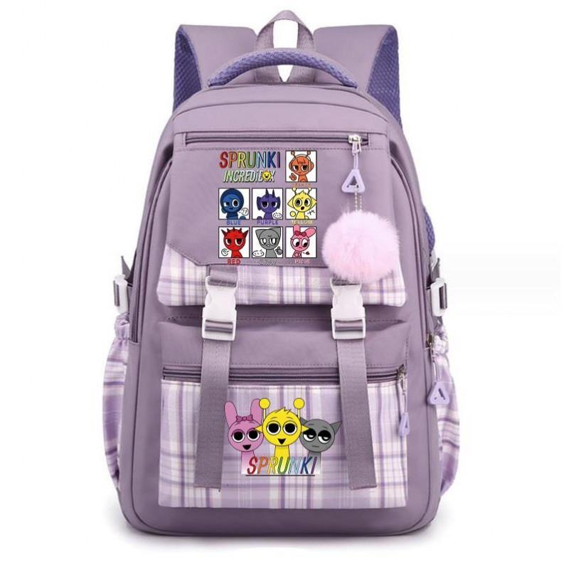Sac à dos scolaire grande capacité pour enfants avec design de dessin animé imprimé Garçons Filles Matériau en nylon Multiples poches Durable