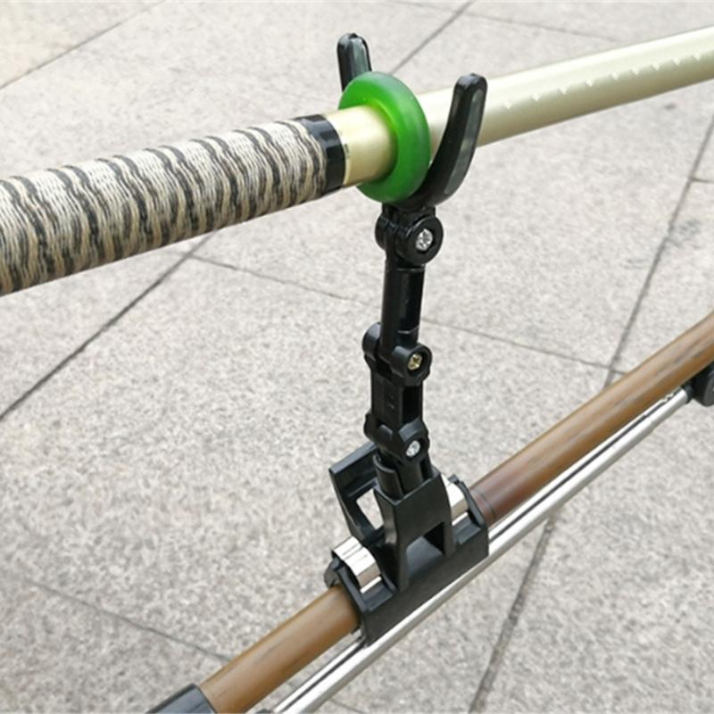 Bridge Raft Fishing Rod Holder, 360 Degree Rotations Adjustable Fishing Rod Rack Large Clamp Foldable Fishing Rod Holder