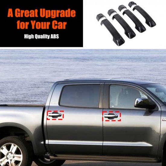 Mecha Black Exterior Outer Door Handle Trim For Toyota Sequoia08-20/Tundra 07-21