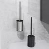 Non Perforated Vertical Toilet Brush Holder Stainless Steel Floor Toilet Cleaning Tool  Home