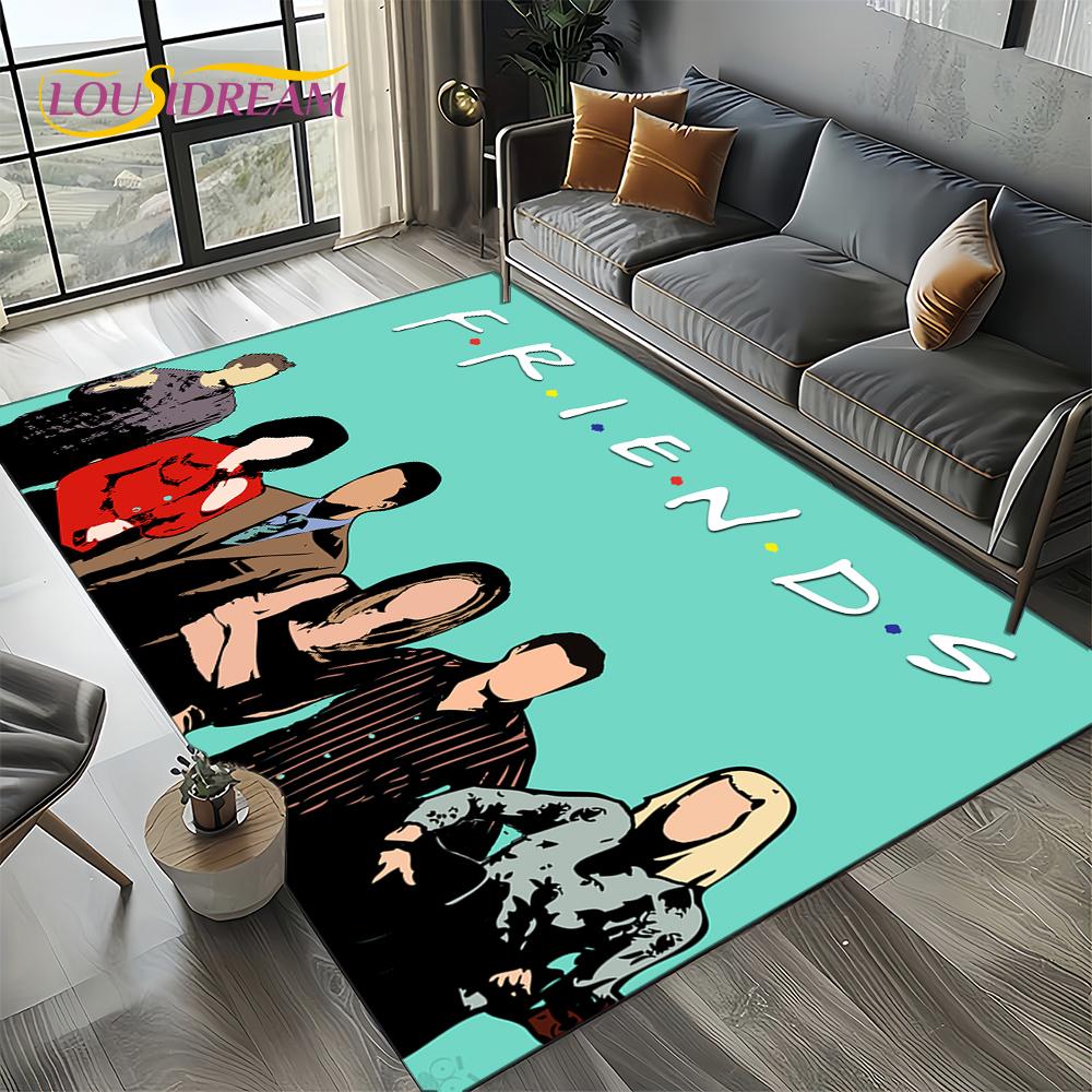 Tappeto Central Perk Friends TV Show per Soggiorno Camera da Letto Casa Decorazione Divano, Tappeto per Area Giochi Bambini Tappetino Antiscivolo Regalo