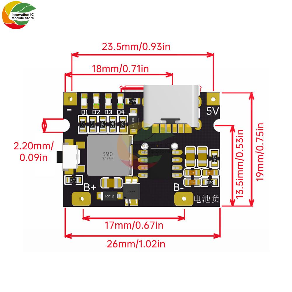 5V3A Charging And Discharging Module 3.7V4.2V Power Board Charging Discharging Protection Charging Motherboard Lithium Battery