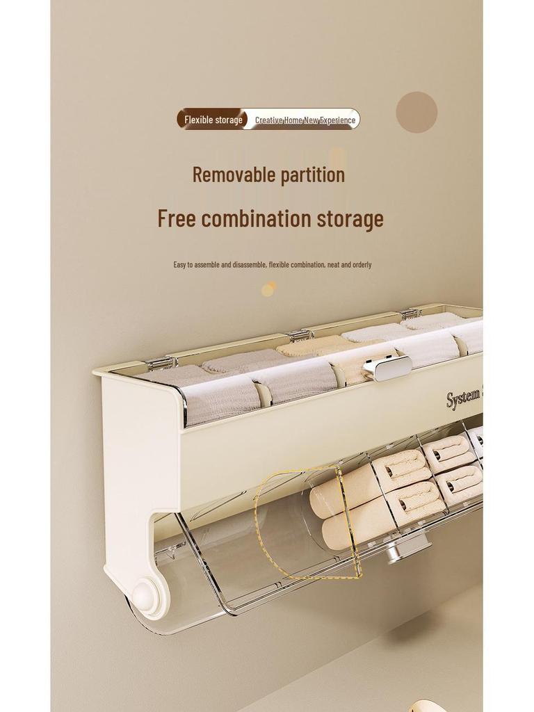 Luxury Underwear Storage Box with Lid: Dustproof, Moisture-Proof, Large Capacity, No-Drill Installation