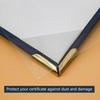 GraduationMall 7"x9" Smooth Padded PU Diploma Cover Certificate Holder with 4 Metal Corner Navy