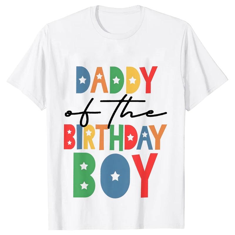 Mommy & Daddy Boys Birthday Squad Party T-shirt Y2k Tops Unisex Kids Summer Short Sleeve Tees Family Matching Oversized Clothing