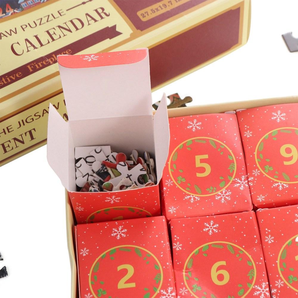 1000 Pieces Puzzle Christmas Advent Calendar Puzzle Christmas Gifts 24 Boxes Christmas Jigsaw Calendar Box Cartoon