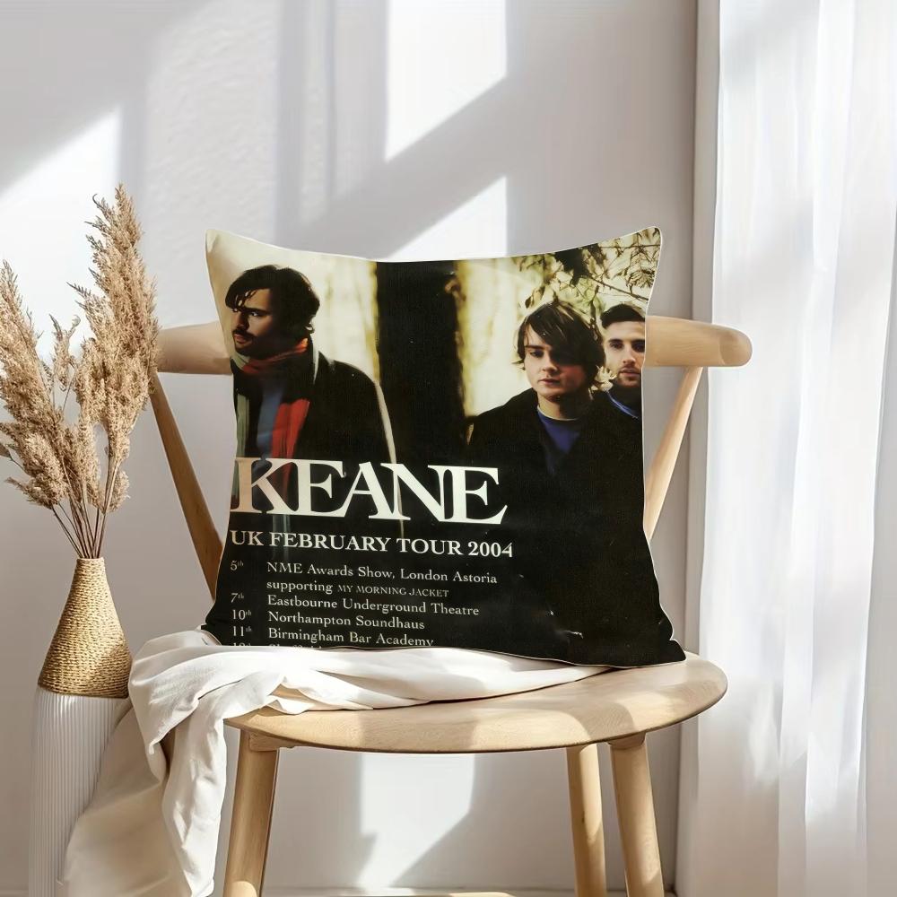 Band K-Keane Rock Cushion Cover Soft Plush Throw Pillow Cover | Double-Sided Decorative Cushion Case | Sofa Bedroom Home Decor