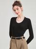 Mulberry Silk & Wool Slim-fit Long-sleeve Knit Top - Women's Versatile Early Autumn Style