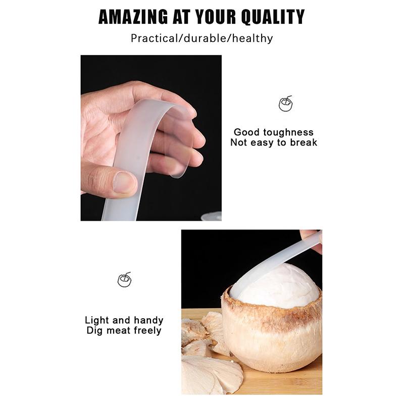 5Pcs Plastic Coconut Opener Knife Flexible Soft Perfect For Home Kitchen Fruit Shops Coconut Meat Scraping