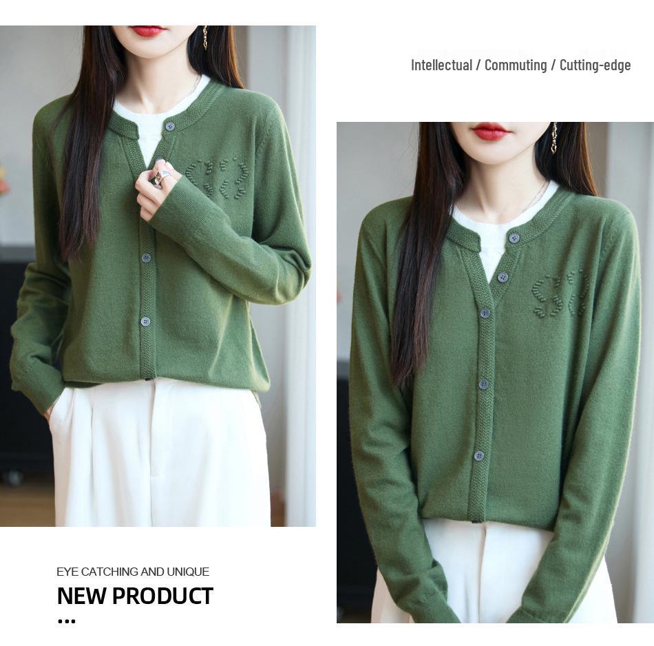 25 Autumn/Winter Women's Knitwear: Andy Velvet Textured Two-Piece Cardigan Sweater, Korean Style