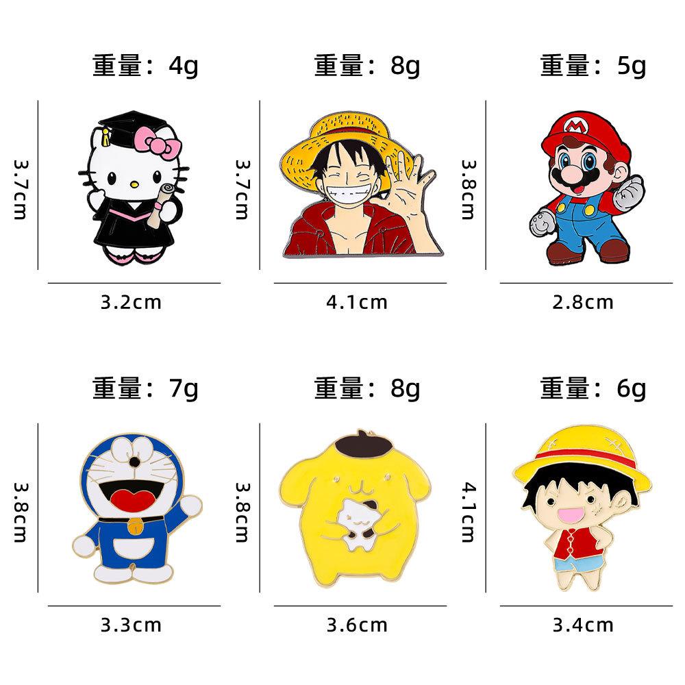 Cartoon Metal Badge Doraemon Alloy Oil Drip Brooch Super Mario Badge