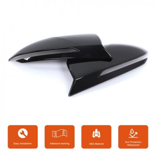 Glossy Black Exterior Rearview Mirror Cover Trim For Hyundai Santa Cruz +