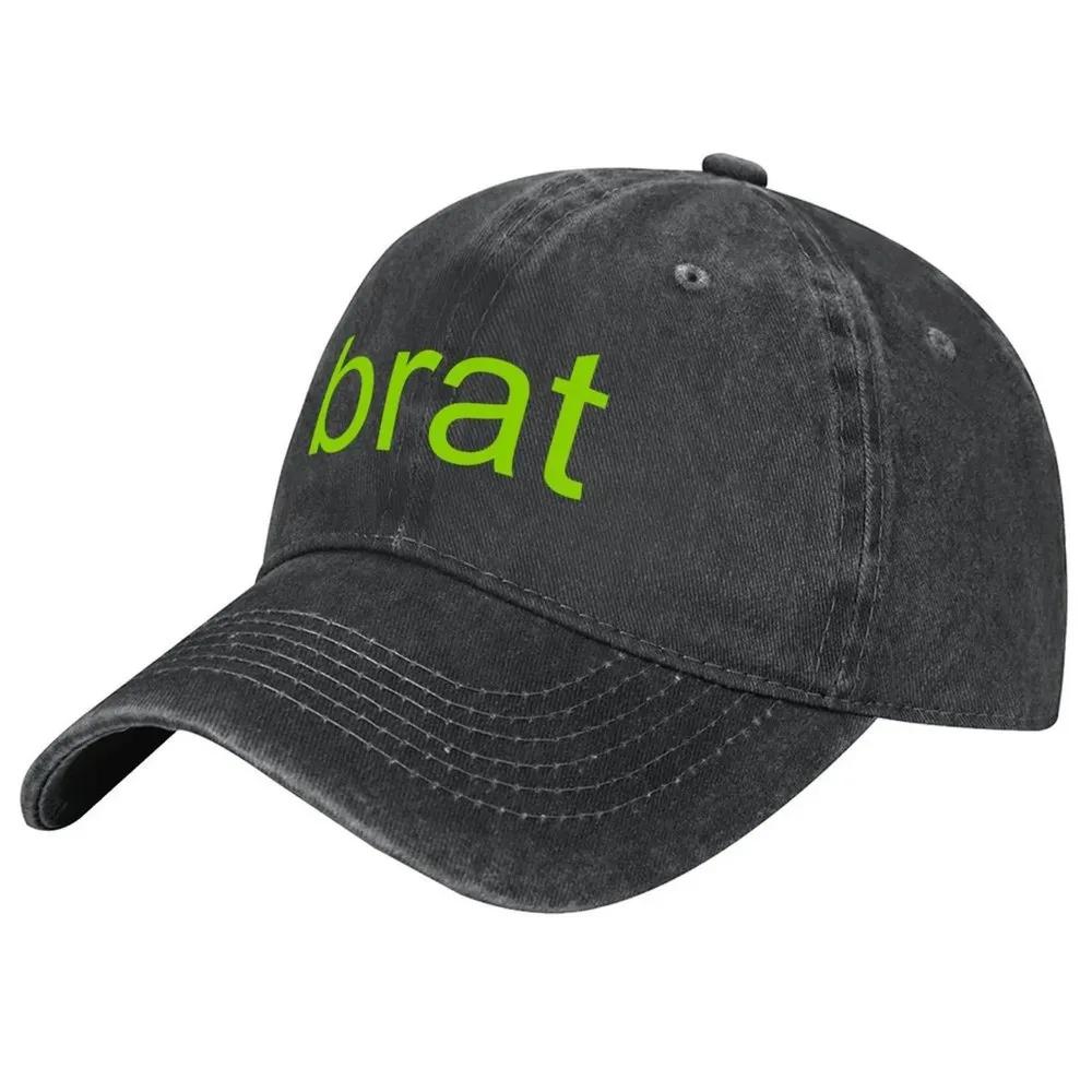 Brat Letter Print  Baseball Cap Men Women Hat Washed Cotton Sunshade and Sun Protection Cap Casual and Versatile