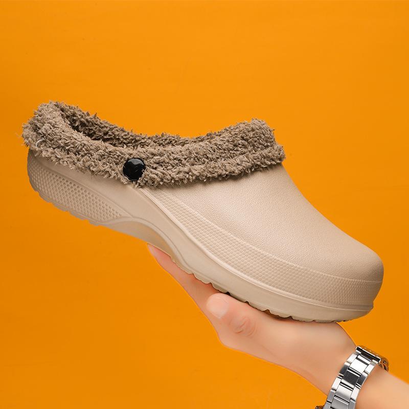 Cotton Shoes New Home Couple Baotou Slippers Men's Thick Bottom Outer Wear Warm Cotton Trailers