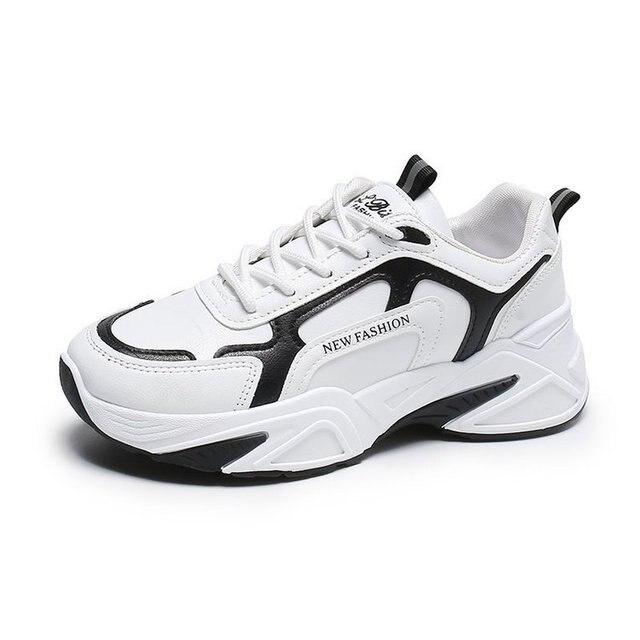 Women Chunky Sneakers   Fashion Platform Sneakers Ladies  Wedges Casual Shoes For Woman Leather Sports Dad Shoes