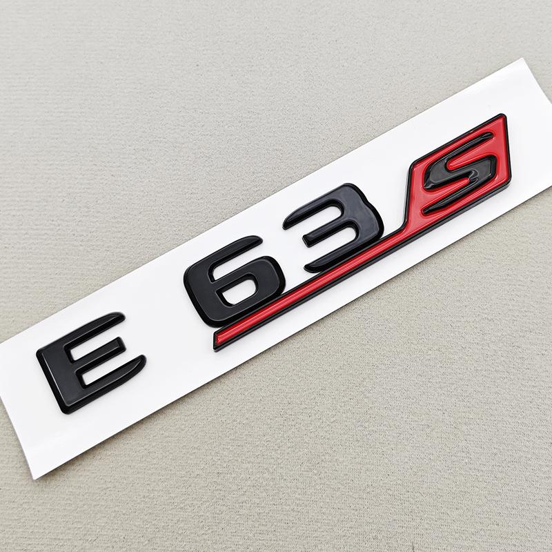 3D ABS Black Car Letters Logo E63S E63 V8BITURBO 4MATIC Fender Side Badge Rear Trunk Emblem Decals For Mercedes Benz AMG E63 S