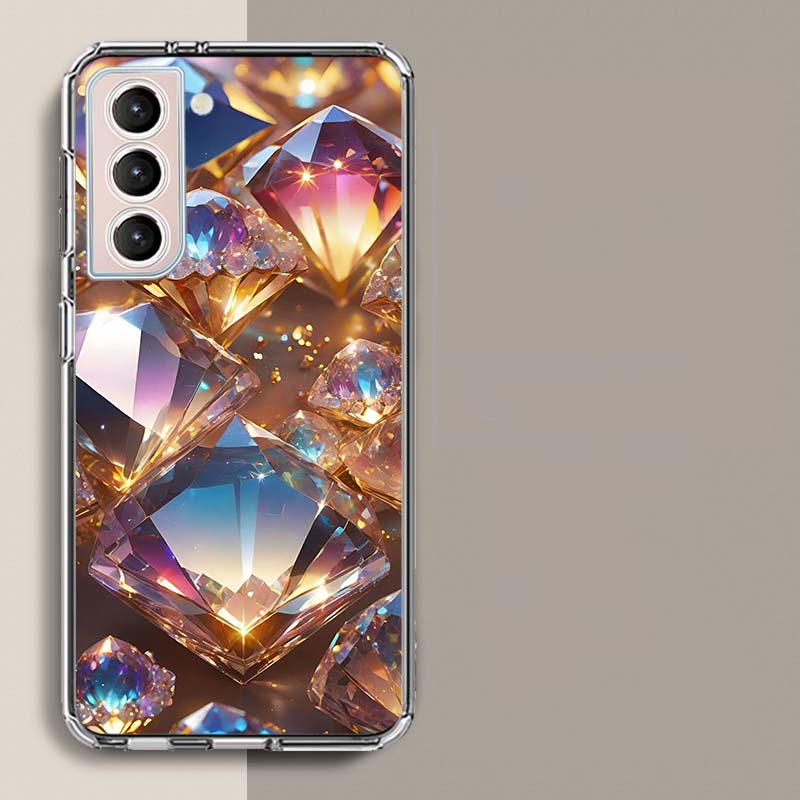 Coque de téléphone avec pierres précieuses en diamant brillante et éblouissante pour Samsung Galaxy S25 Edge S24 S23 FE S21 S20 S10 Plus S22 S26 Ultra Cover Cl
