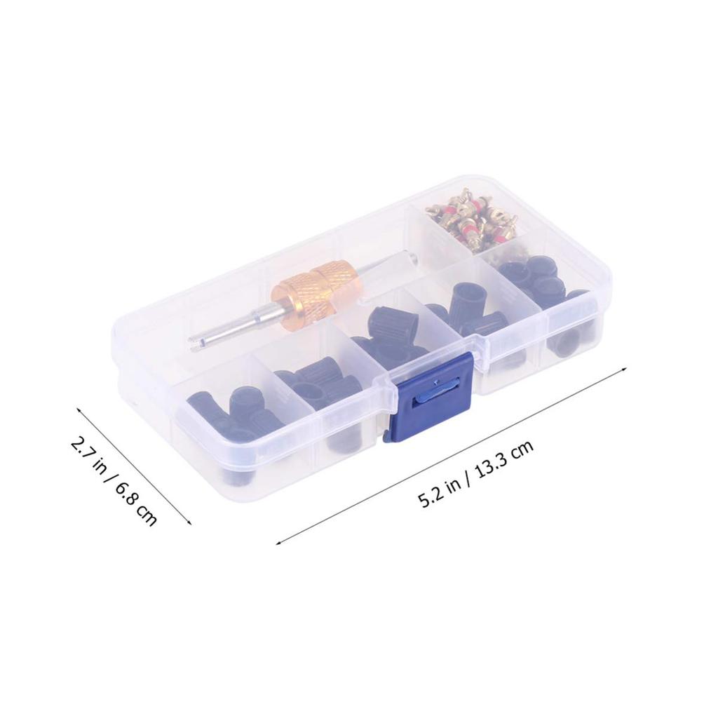 VORCOOL Tire Valve Core, Air Valve, Insect Turner, Tire Repair Tool, 61-Piece Set, Valve, Motorcycle, Bicycle, Tire Tool, Repair