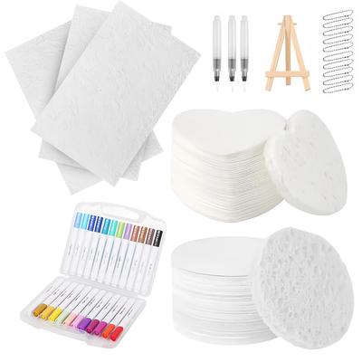 Foam Texture Painting Paper with 12 Marker Pen & 10 Chian Magic Puffy Paint Paper 3D Drawing Magics Canvas Sponge