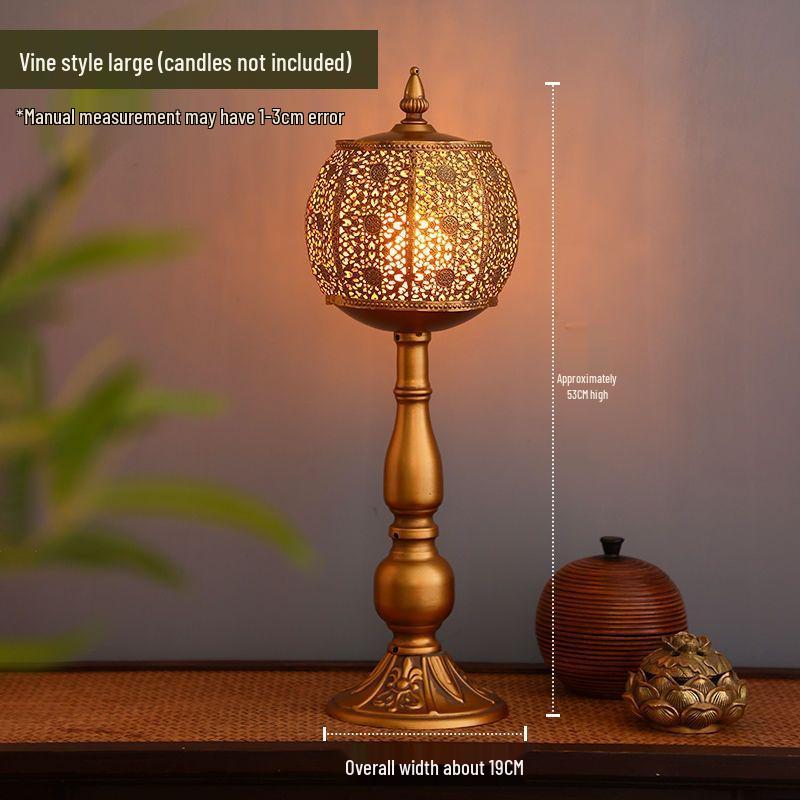 Vintage südostasiatischer Eisenleuchter Laterne für Esstisch und thailändische Spa-Dekoration