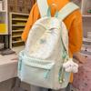 Zaino versione coreana di Mori per studente di scuola elementare femminile alto valore scozzese colore a contrasto stile college per studente di scuola media