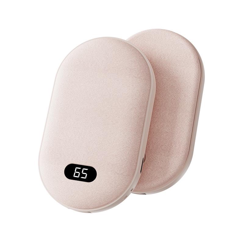 

2025 Магнитная плюшевая грелка для рук с цифровым дисплеем, перезаряжаемая через USB Power Bank & Hand Warmer