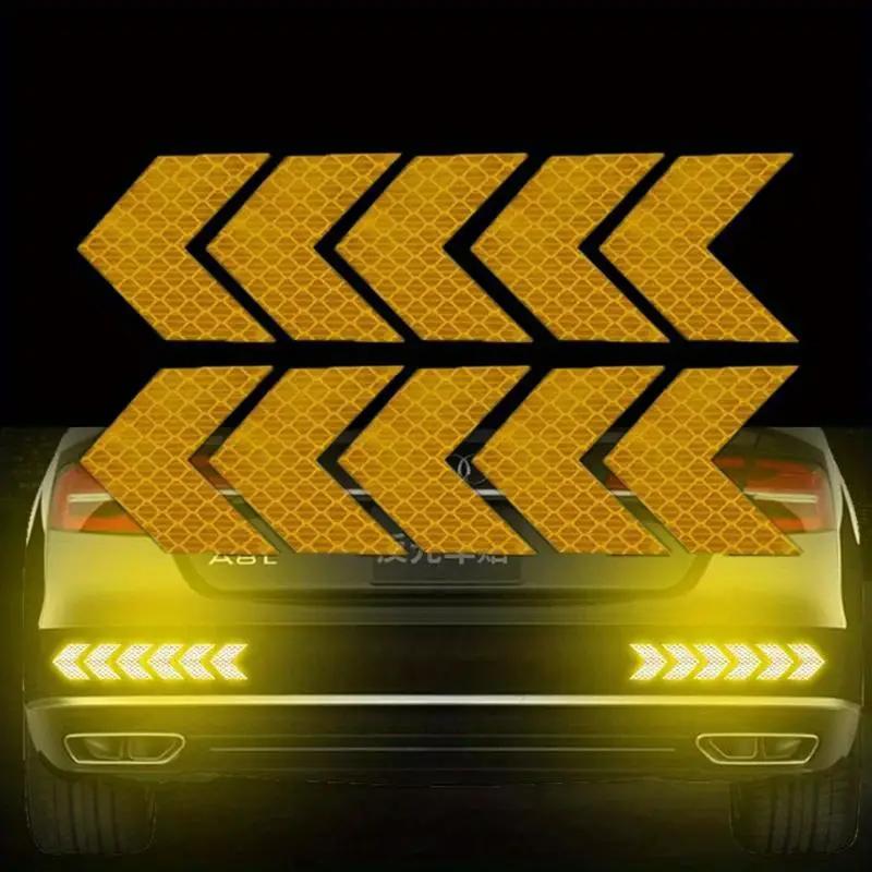 12 Pack PVC Reflective Arrow Car Stickers Properly Placed Safety Hazard Warning Tape for Car Bumper Trunk and Motorcycle