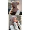 New Hoodie Beanie With Pom Winter Windproof Warm Knit Hats Ribbed Knitted Beanies Neck Guard Ski Hat For Women