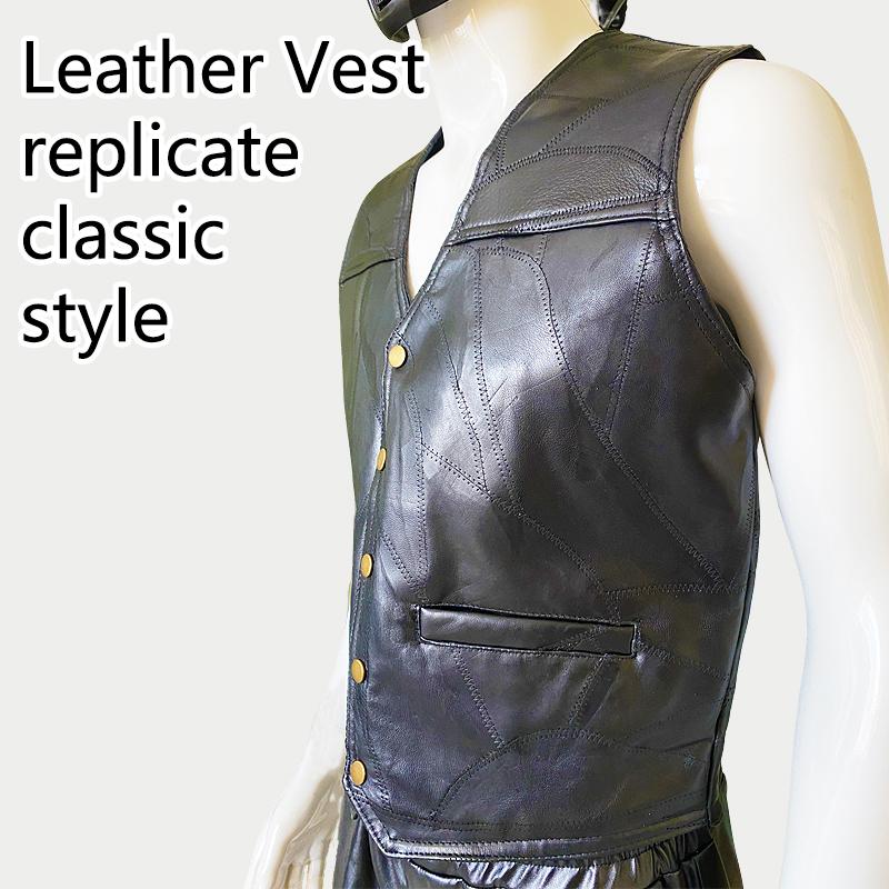 Binding Vest Leather Vest Men's Motorcycle Shoulder Four Season Cycling Clip Classic Embroidered Badge The Optical Board Has No Wiring Attached.